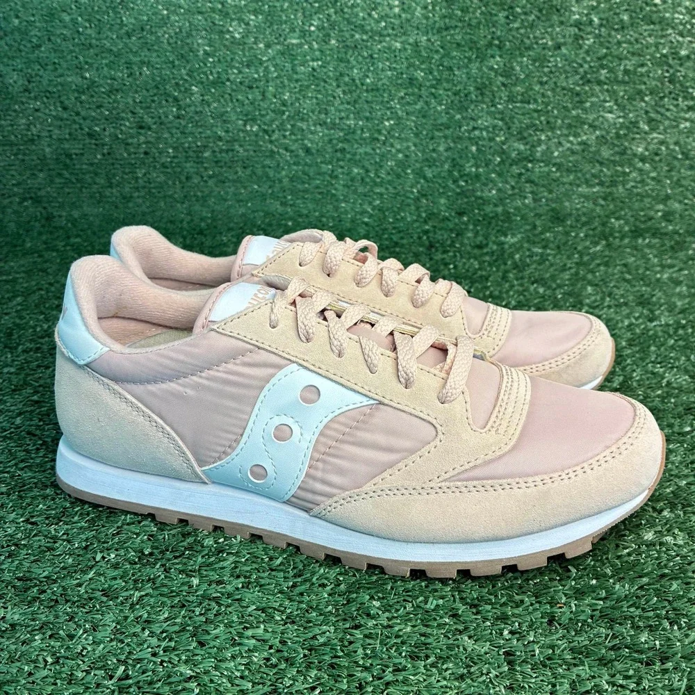 Saucony Jazz Low Pro S1866-261 Suede Nylon Retro Runner Sneaker Pink Womens Sz 9